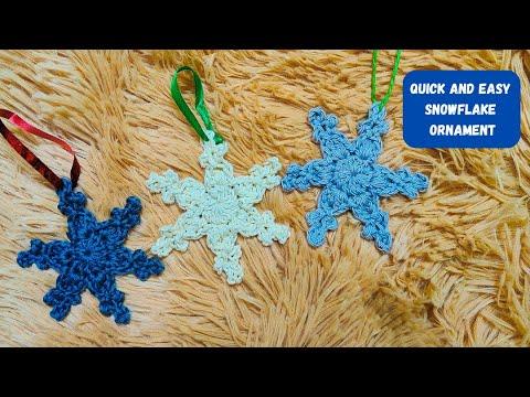 How To Make a Quick and Easy Crochet Snowflake Ornament