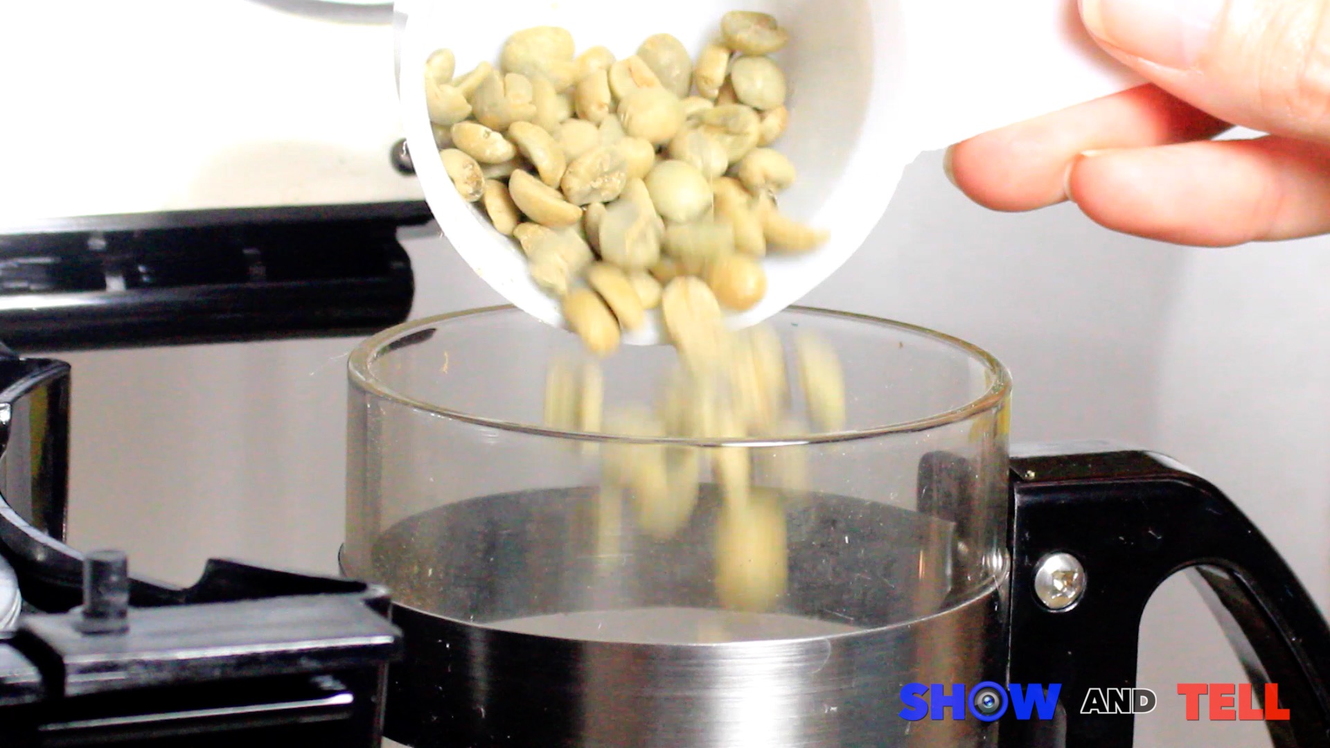 How To Roast Coffee Beans At Home - Pour in Green Coffee Beans.jpg