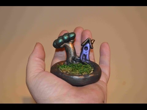 How To Sculpt A Miniature Fairy House and Garden In Polymer Clay