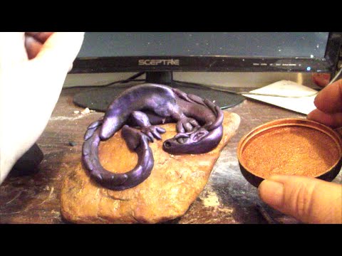 How To Sculpt A Polymer Clay Dragon On A Rock