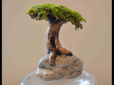 How To Sculpt A Polymer Clay Tree In On A Rock