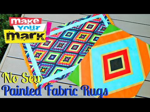 How to: Painted Fabric Rugs DIY (No Sew)