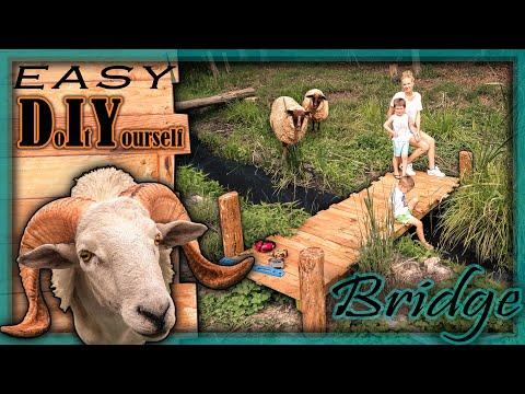 How to Build a Bridge - Easy DIY Bridge - Stock Crossing - Pallet Wood Bridge - Wooden Foot Bridge