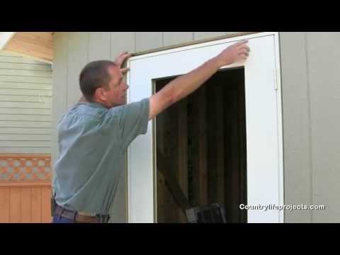 How to Build a Shed - Video 14 of 15 - How To Install an Exterior Door on The Shed