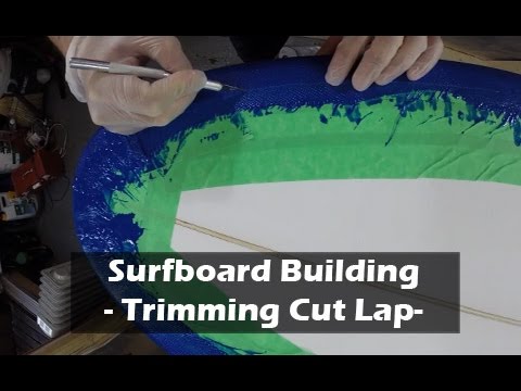 How to Build a Surfboard - 26 - Trimming and Flattening the Bottom Lap