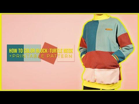 How to COLOR BLOCK + Turtleneck Sewing Pattern (Easy Sewing Project)