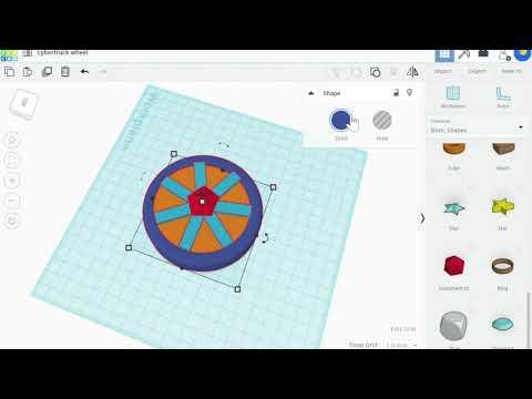 How to Design the Cybertruck Wheel in Tinkercad by Andy / AndysTechGarage