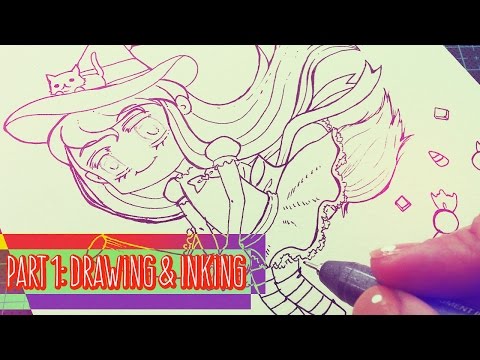 How to Draw Chibi Witch - Drawing Tutorial { HALLOWEEN SPECIAL }