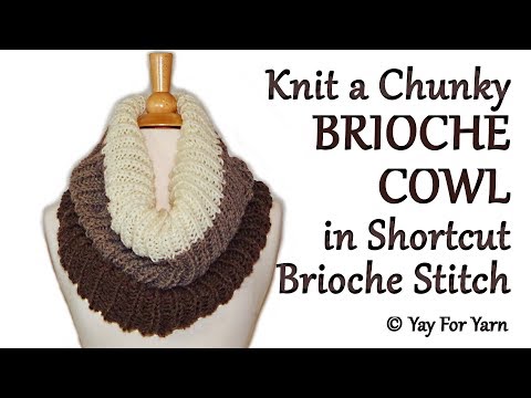 How to Knit an Easy Brioche Cowl in SHORTCUT Brioche Stitch - Free Knitting Pattern by Yay For Yarn