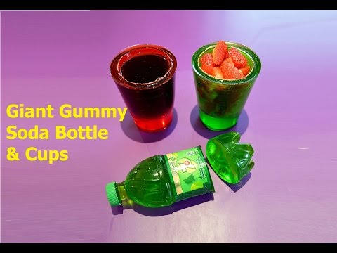 How to Make 7up Soda Gummy Bottle Shape and Cups - Easy DIY Jello Dessert!