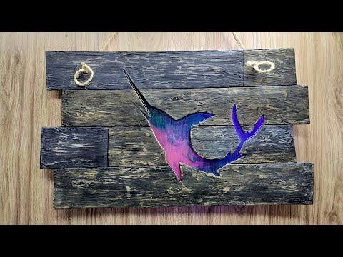 How to Make Epoxy Resin Marlin Fish|Steller Art Work|Pallet Wall Art Project