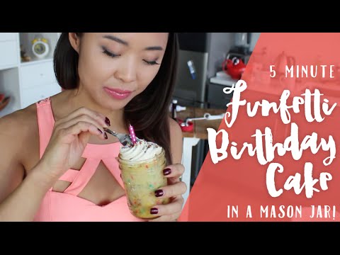 How to Make Funfetti Mug Cake - Birthday Cake in a Mason Jar! Ep. 5