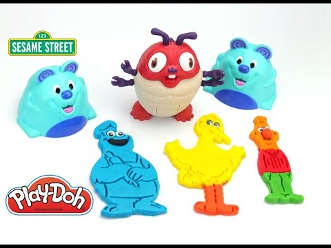 How to Make Playdoh Sesame Street Cookie Monster, Big Bird and Bert Characters