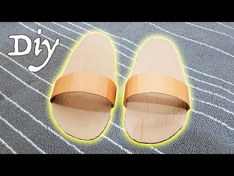 How to Make SLIPPERS at Home from CARDBOARD