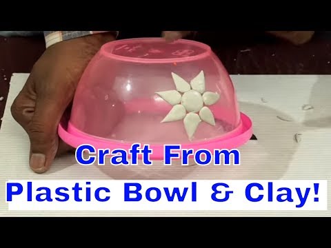 How to Make Wall Hanging from Old Plastic Pot &amp;amp; Clay | Handmade Easy Jhumar