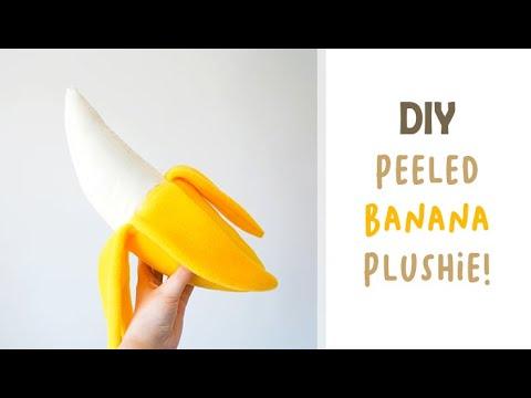 How to Make a PEELED BANANA PLUSHIE ! | Cute Stuffed Toy DIY | Fruit Sewing Project