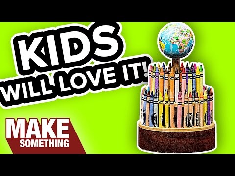 How to Make a Rotating Crayon Holder | Easy Woodworking Project