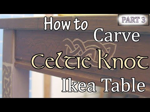 How to Relief Carve Celtic Knot Ikea Kitchen Table -  Part 4 V Tool