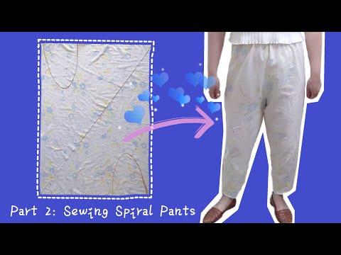 How to Sew Elastic High-waisted Pants | Zero Waste Spiral Pants (Tailor Fit Trousers) Pt2