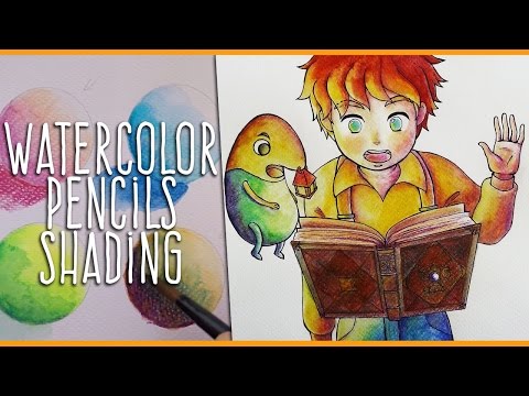 How to Use Watercolor Pencils Shading Techniques - Tutorial for Beginners + Ni No Kuni Painting