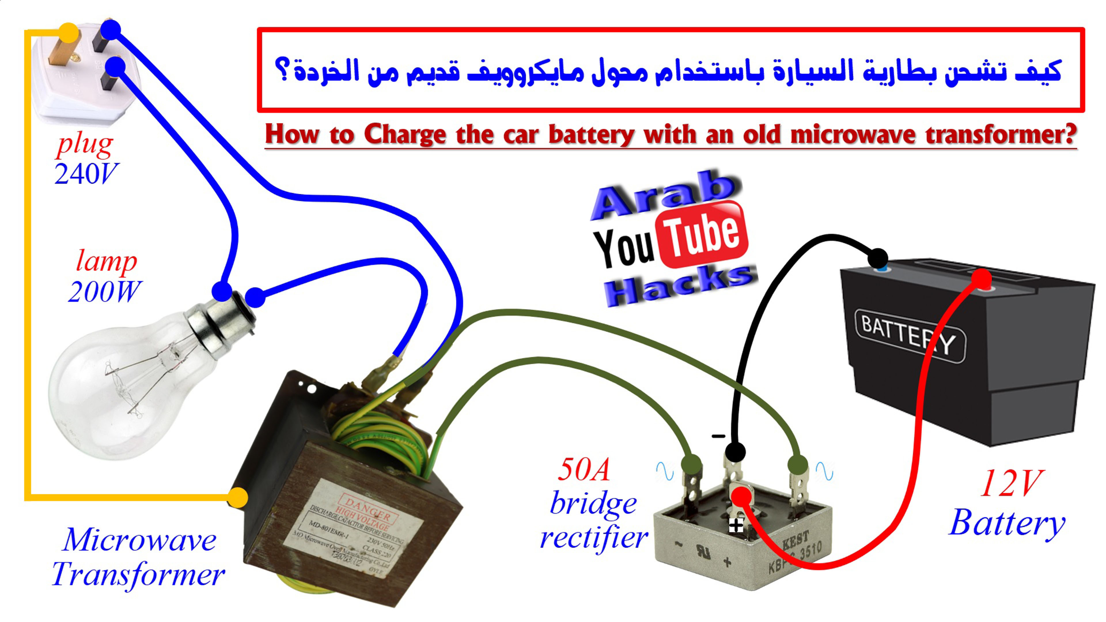 How to charge the car battery with an old microwave transformer.jpg