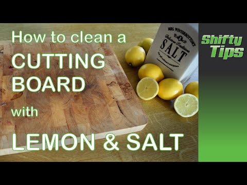 How to clean a cutting board with lemon and salt