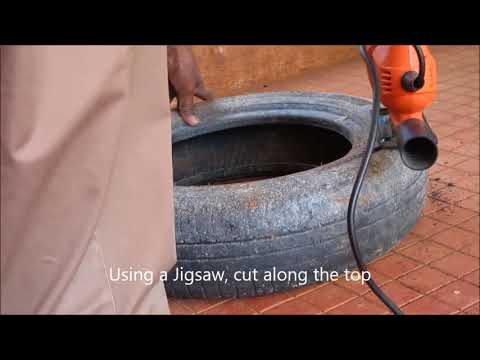 How to cut old tyres