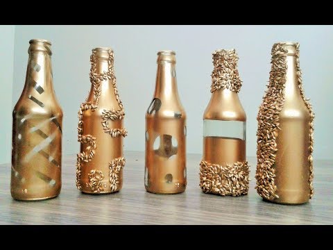 How to decorate glass bottles, DIY Bottles Craft