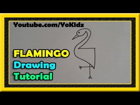 How to draw Flamingo birds for kids step by step and super easy