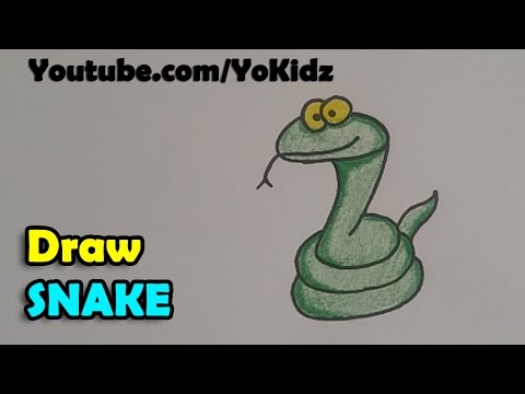 How to draw a Cartoon Snake