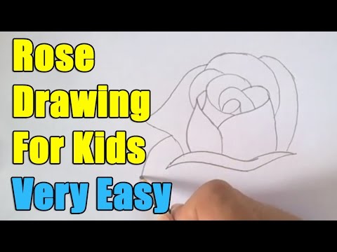 How to draw a Rose for kids