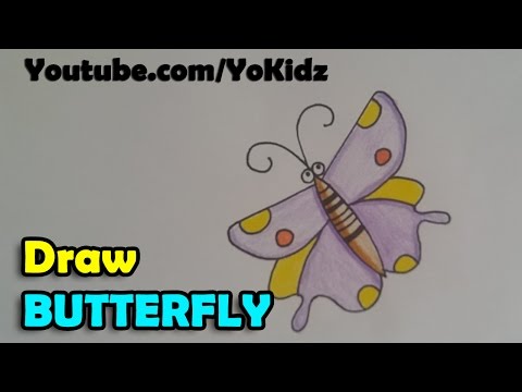 How to draw butterfly step by step