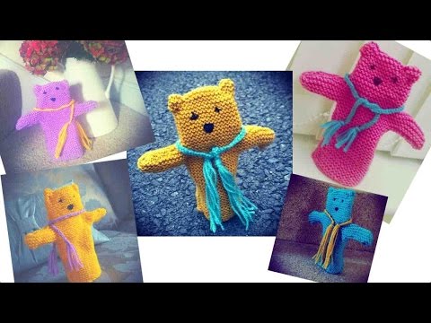 How to knit a teddy bear hand puppet