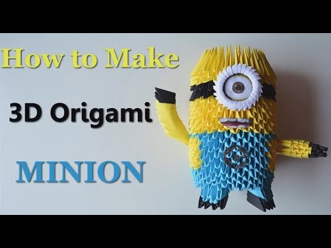 How to make 3D Origami Minion - Easy Tutorial - Step by step Instructions