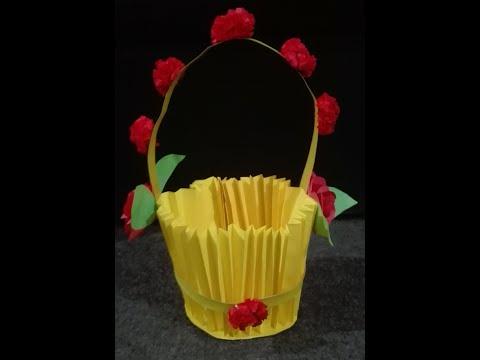 How to make Basket with paper#Paper Craft