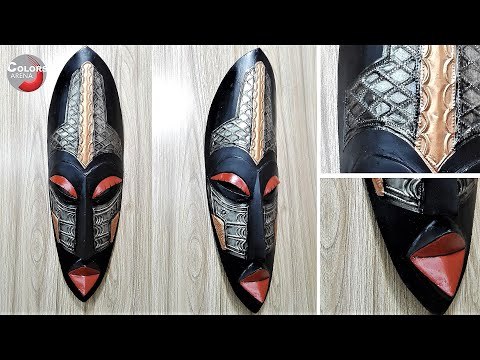 How to make Cardboard African Traditional / Tribal Wall Hanging Mask