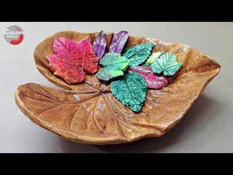 How to make Concrete Leaf Casting bowl | Elephant Ear cement Leaf | Plaster of Paris Leaves.