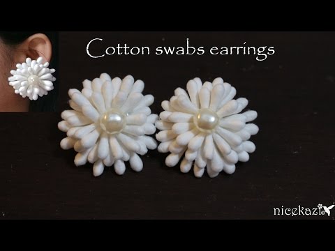 How to make Cotton swabs earrings