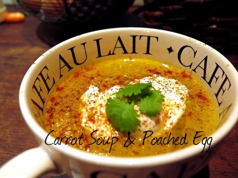 How to make Curried carrot &amp;amp; Coriander soup with a Poached Egg - Stop Motion Cookery