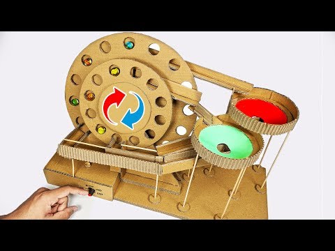 How to make DIY MARBLE Run Machine from cardboard Science Project at HOME