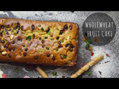 How to make Eggless cake - Wholewheat atta cake in oven - fruitcake