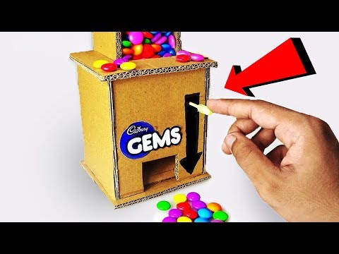 How to make GEMS CANDY Dispenser Machine out of cardboard DIY at Home