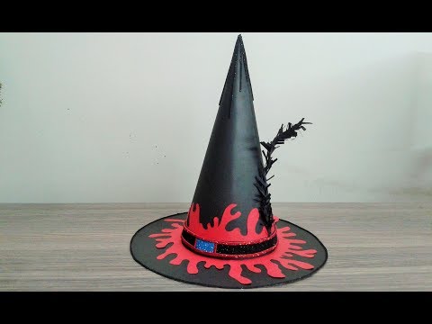 How to make Halloween Hat, DIY Witch Hat/ Halloween Crafts