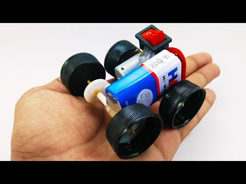 How to make MINI Electric CAR - DIY at HOME Easy - Simple Powered CAR Science Project For Kids