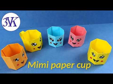 How to make MINI PAPER CUP DIY Paper Crafts Easy origami paper cup Origami