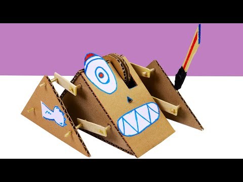 How to make One-eyed Frog Robot from Cardboard