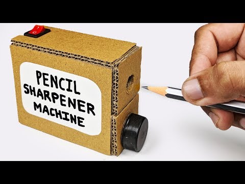 How to make PENCIL Sharpener MACHINE from cardboard DIY at Home/SCHOOL