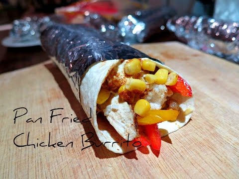 How to make Pan fried chicken burrito - Stop Motion Cookery