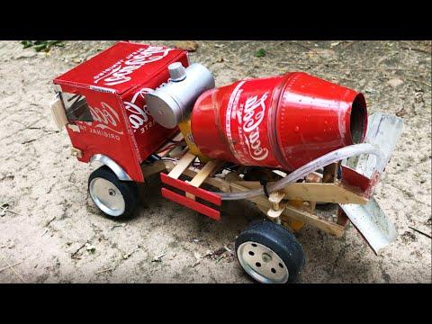 How to make RC Concrete Mixer Truck DIY from Coca-Cola aluminum can(part 3)