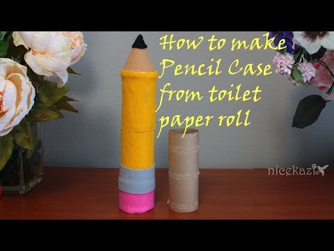 How to make Toilet paper roll pencil case